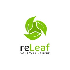 natural leaf logo vector design.Re leaf logo design