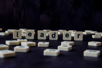 Word or phrase LEADER made with  letters on the wood, great image for your design.