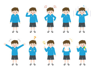 男の子のイラスト 表情セット