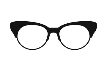 Fototapeta premium Cat eye glasses outline vector icon. Vector illustration.