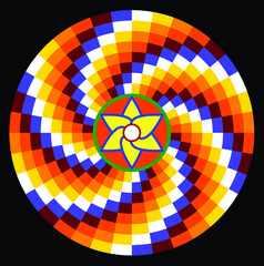 Obraz premium Colorful Mandala abstract illustration on Black background 