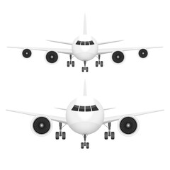 Fototapeta na wymiar Airplane front view vector design illustration isolated on white background