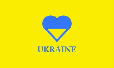 Ukraine flag heart love symbol vector illustration 