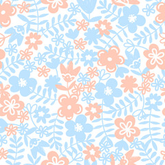 abstract flowers seamless pattern