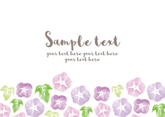 朝顔_フレーム_水彩01