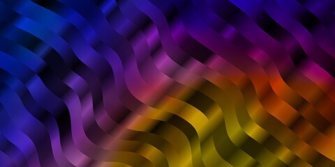 Light Blue, Red vector background with wry lines. Illustration in abstract style with gradient curved.  Pattern for ads, commercials.