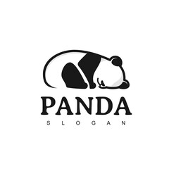 Panda bear Logo design template. Panda Logo animal icon.