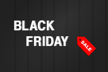 Black Friday sale banner. Minimal modern geometric shape background in black and white color