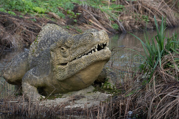 Crystal Palace Dinosaurs in Crystal Palace Park, London, England, United Kingdom