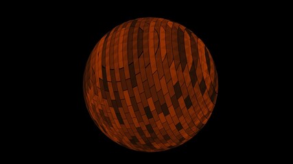 3d ball with abstract volumetric texture.