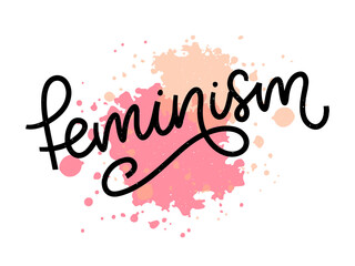 Typographic design. feminism letter. Graphic element. Typography lettering design. Woman motivational slogan. Feminism slogan. Girl power quote. Fashion illustration. Feminism letter in doodle style.