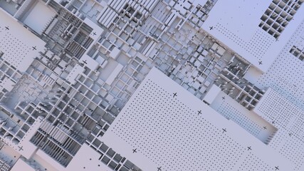 Fototapeta premium 3d abstract city model. microcircuit blank. 3D printing