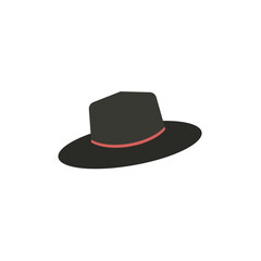 Panama hat icon in black style isolated on white background. stock vector illustration.
