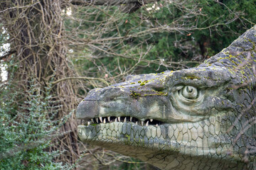 Crystal Palace Dinosaurs in Crystal Palace Park, London, England, United Kingdom