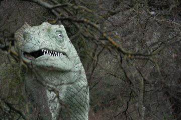 Crystal Palace Dinosaurs in Crystal Palace Park, London, England, United Kingdom