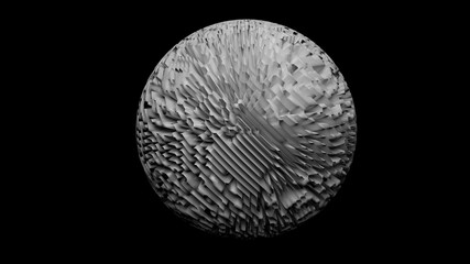 3d ball with abstract volumetric texture.
