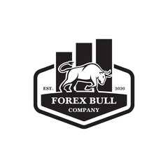 bull logo , chart and bull logo