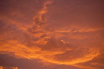 Beautiful sunset on sky and clouds view