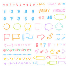 数字　手描き　アイコン