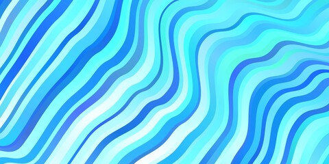 Fototapeta premium Light BLUE vector pattern with curved lines.