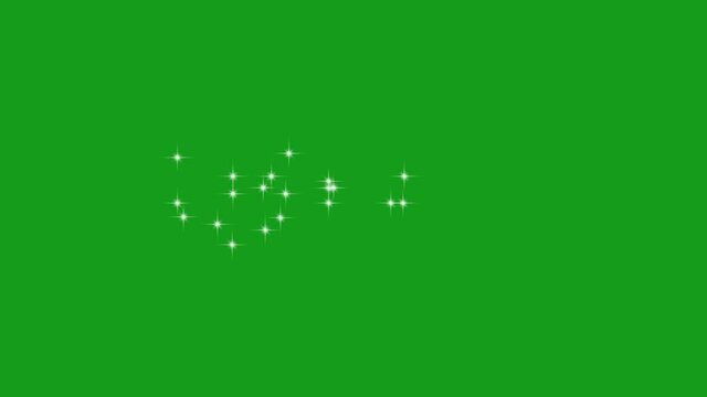 Magic stars motion graphics with green screen background