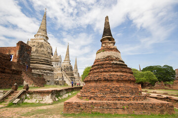 Ayutthaya, Thailand - August 23th 2015: Ayutthaya is the former capital of Phra Nakhon Si Ayutthaya province in Thailand. In 1767, the city was destroyed by the Burmese army.