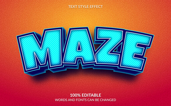 Editable Text Effect, Maze Text Style