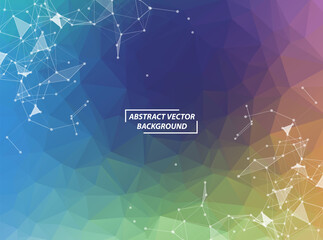 Geometric Colorful Polygonal background molecule and communication. Connected lines with dots. Minimalism background. Concept of the science, chemistry, biology, medicine, technology.