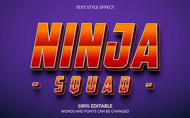 Editable Text Effect, Ninja Squad Esport Text Style