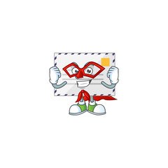 Letter cartoon drawing concept performed as a Super hero