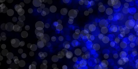 Dark BLUE vector backdrop with dots. Abstract illustration with colorful spots in nature style. Pattern for wallpapers, curtains.