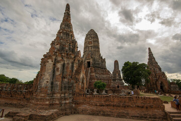 Fototapeta na wymiar Ayutthaya, Thailand - August 23th 2015: Ayutthaya is the former capital of Phra Nakhon Si Ayutthaya province in Thailand. In 1767, the city was destroyed by the Burmese army.