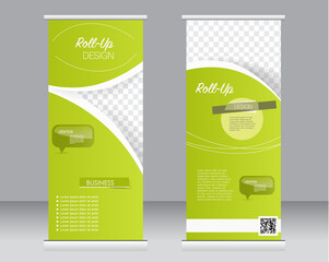 Roll up banner stand template. Abstract background for design,  business, education, advertisement.