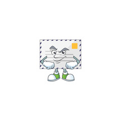 Letter cartoon character design with sneaky face