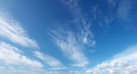 panoramic blue sky with clouds. high resolution photo