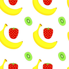 Modern fruits seamless pattern, great design for any purposes. Vector fashion background. 