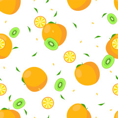 Modern fruits seamless pattern, great design for any purposes. Vector fashion background. 