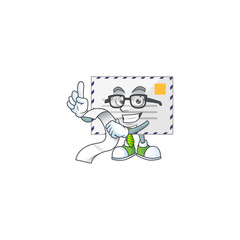 cartoon mascot design of letter holding a menu list