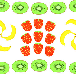 Modern fruits seamless pattern, great design for any purposes. Vector fashion background. 