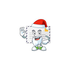 Letter Santa cartoon design concept with ok finger