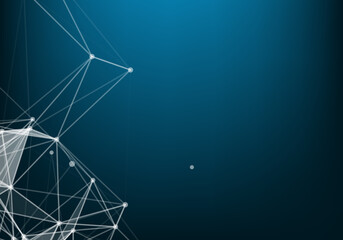 Geometric graphic background molecule and communication. Big data complex with compounds. Perspective backdrop. Minimal array. Digital data visualization. Scientific cybernetic vector illustration