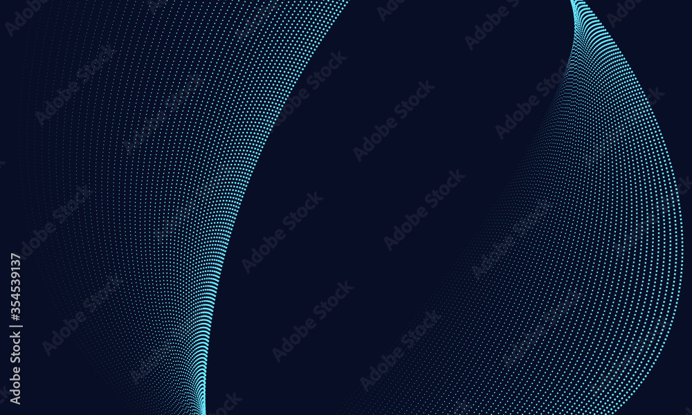 Poster Abstract background with blue halftone square elements. Big data concept.