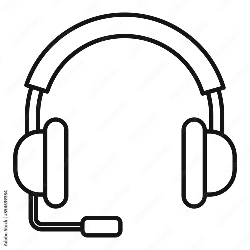 Poster lesson headset icon. outline lesson headset vector icon for web design isolated on white background