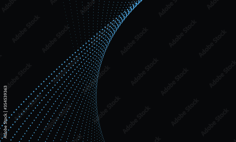 Wall mural abstract background with blue halftone square elements. big data concept.