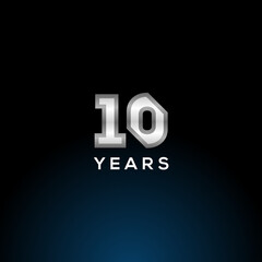 10 Years Anniversary White Number Vector Design