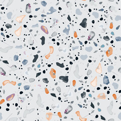 Terrazzo Texture Vector. Flooring Seamless Pattern
