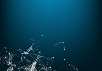 Geometric graphic background molecule and communication. Big data complex with compounds. Lines plexus, minimal array. Digital data visualization. Scientific cybernetic vector illustration