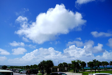 Blue sky and big cloud piece