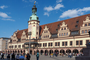 Fototapeta premium Leipzig Markt und altes Rathaus