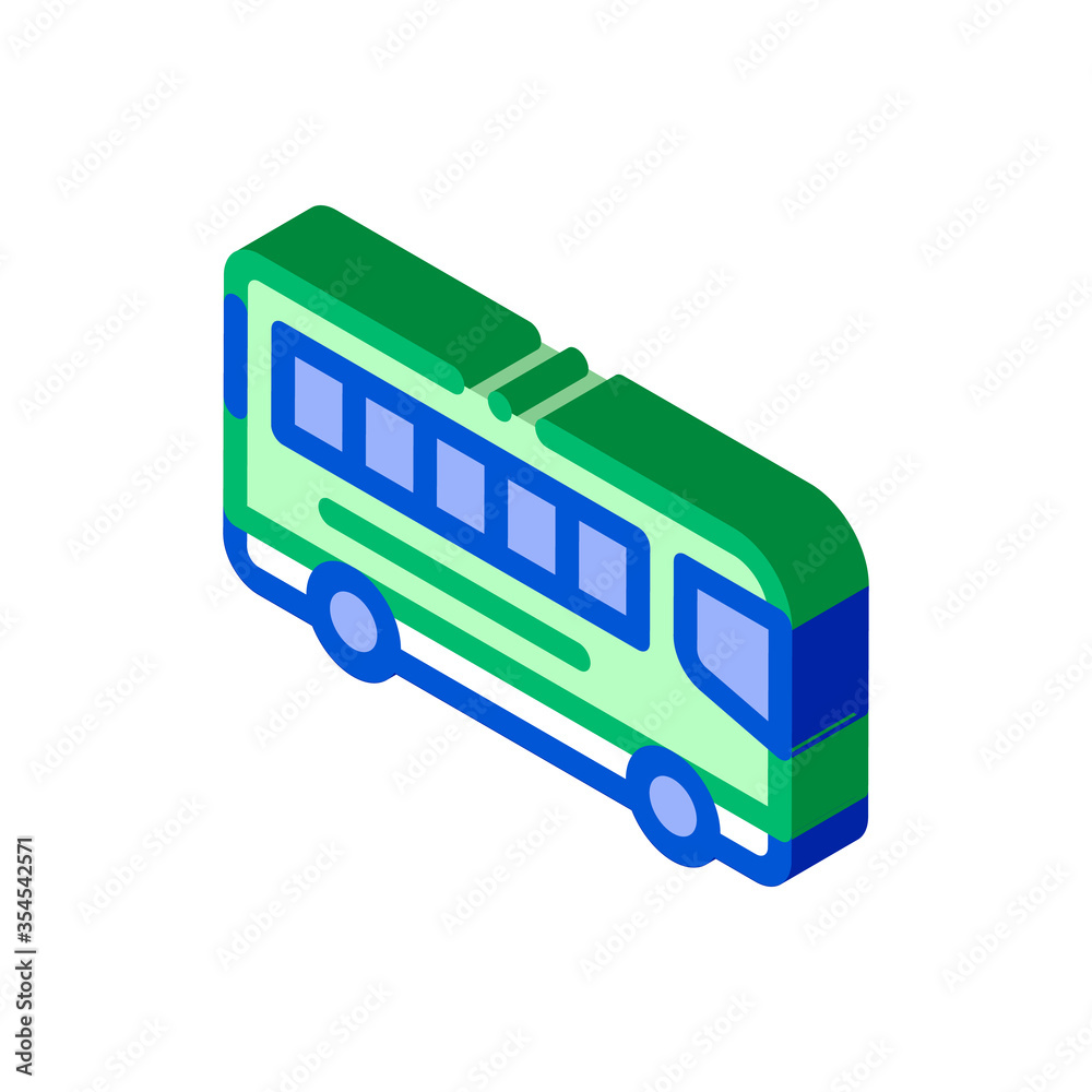 Poster Public Transport Inter-city Bus vector isometric sign. color isolated symbol illustration